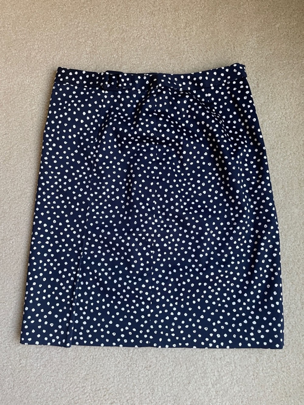Brooks Brothers Navy White Polka Dot Pencil Skirt - Classic Workwear